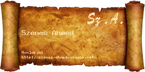Szenes Ahmed névjegykártya